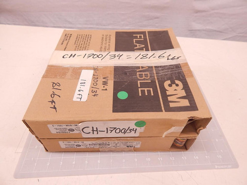 LOT OF 181 FT 3M ELECTRONIC PRODUCTS DIVISION CH-1700/34 1700/34 FLAT CABLE TWISTED PAIR MASS TERMINATABLE CABLE 28 AWG 300 V MIN MIL AVG INSULATED T83645