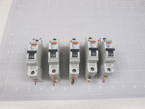 LOT OF 5 MERLIN GERIN C60HD D2 CIRCUIT BREAKERS T65512