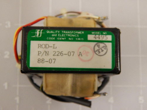 QUALITY TRANSFORMERS AND ELECTRONICS ROD-L 226-07 A 88-07 4495 TRANSFORMER T85340 QUALITY TRANSFORMERS AND ELECTRONICS ROD-L 226-07 A 88-07 4495 TRANSFORMER T85340
