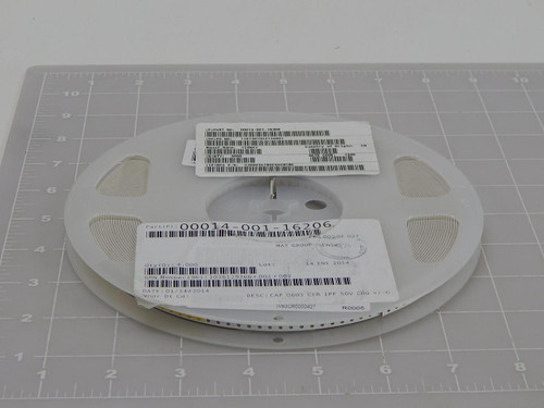 LOT OF 4000 VISHAY VJ0603A1R0CXACW1BC MULTILAYER CERAMIC CAPACITORS MLCC - SMD/SMT 0603 1.0 PF 50 VOLTS C0G +/- 0.25 PF T88420
