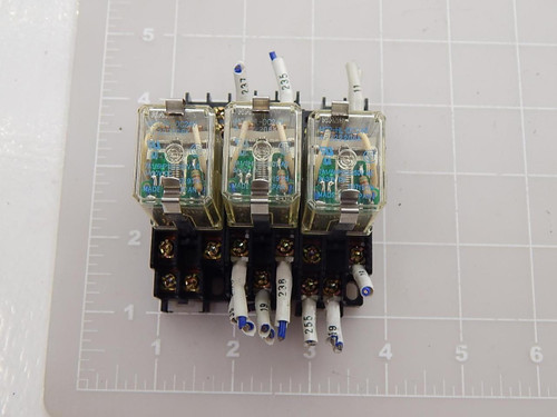 Lot of 3 Matsushita Electric Works, NAIS HC2-SFD-S, AP3821, HC2-HL-DC24V, AP322206K General Purpose Relay w/ Terminal Socket T89192 For Sale