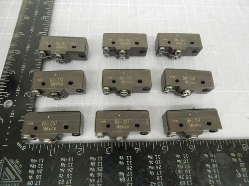 Lot of 9 Honeywell BA-3ST Basic / Snap Action Switches N.O./N.C. SPDT 25A T103106 For Sale