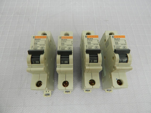 Lot of 4 Merlin Gerin Multi 9 C65N D2 Circuit Breakers T101946 For Sale Lot of 4 Merlin Gerin Multi 9 C65N D2 Circuit Breakers T101946 For Sale