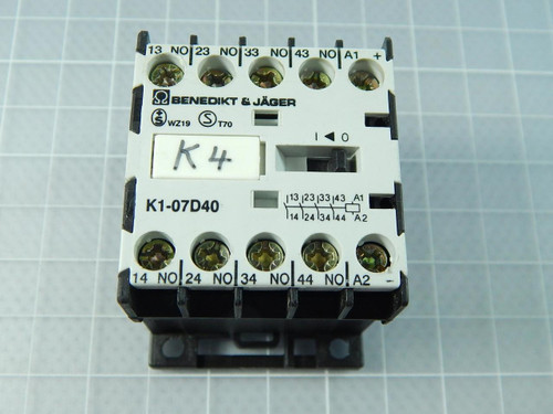 Benedikt & Jager K1-07D40, AC15 Contactor T105045 For Sale