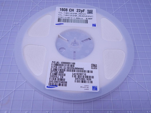 Lot of 4000 Samsung CL10C220JB8NNNC Ceramic Capacitors 1608 CH 22 pF 50 V T108807 For Sale