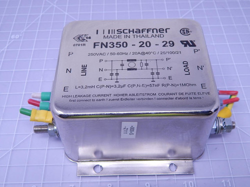 Schaffner FN350-20-29 Power Line Filter T114326 For Sale Schaffner FN350-20-29 Power Line Filter T114326 For Sale