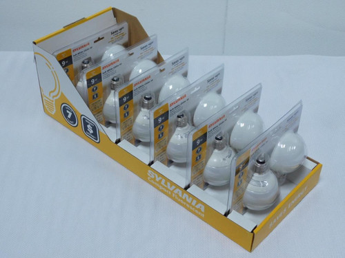 Lot of 6 Sylvania CF9EL/G25/2PK 9-Watt G25 Globe Medium Base CFL, 2-pack T118522 For Sale