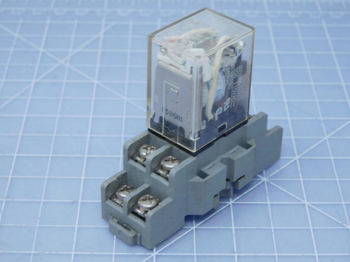 Lot of 3 Omron LY2N Relays 110/120 VAC w/ Socket T120964 For Sale