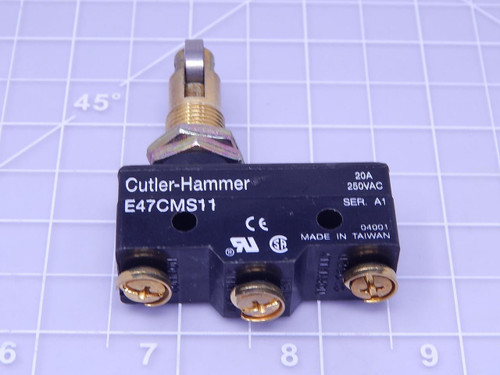 Cutler-Hammer E47CMS11 Precision Limit Switch 90 deg RLR Plunger Screw Terminal 20 A T123905 For Sale