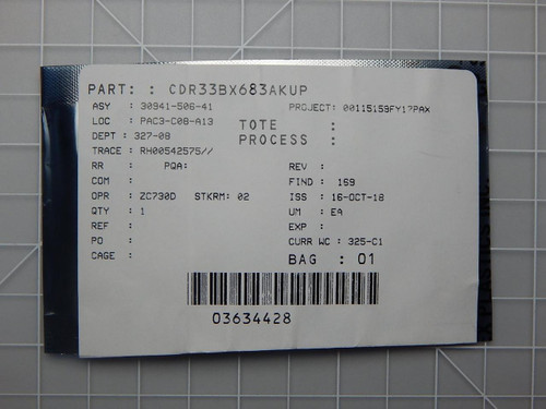 CDR33BX683AKUP    Multilayer Ceramic Capacitors MLCC - SMD/SMT SMP MLC HI-REL For Sale