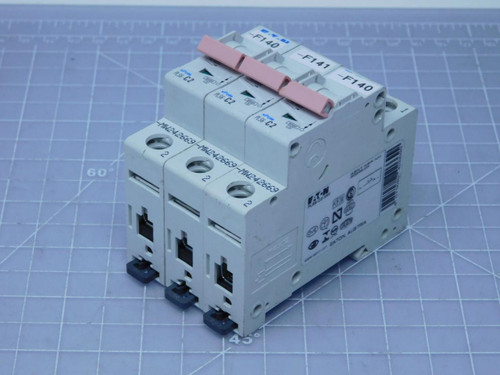 Lot of 3 Eaton PLS6-C2-MW    Single Pole Circuit Breaker 2 Amp For Sale
