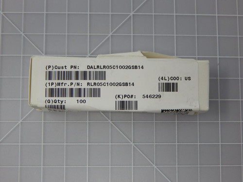 Lot of 53 Vishay RLR05C1002GS    Metal Film Resistors - Through Hole RLR05C-1/8-1002-G-S For Sale