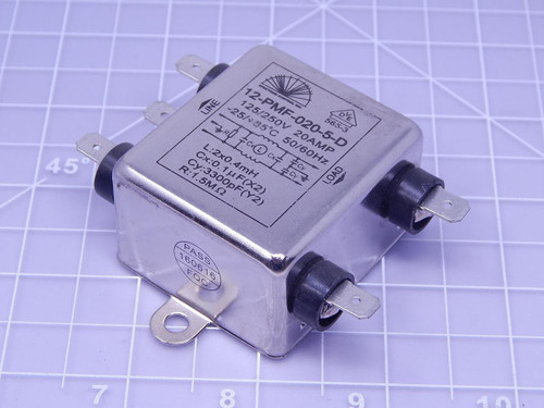 Spectrum Control 12-PMF-020-5-D    LINE FILTER 120/250VAC 20A CHASS	 For Sale