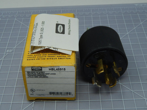 Hubbell HBL45915  4 Pole 5 Wire Twist Lock Plug For Sale
