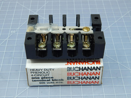 Buchanan 3B104P  Heavy Duty Phenolic 4-Circuit Terminal Block For Sale