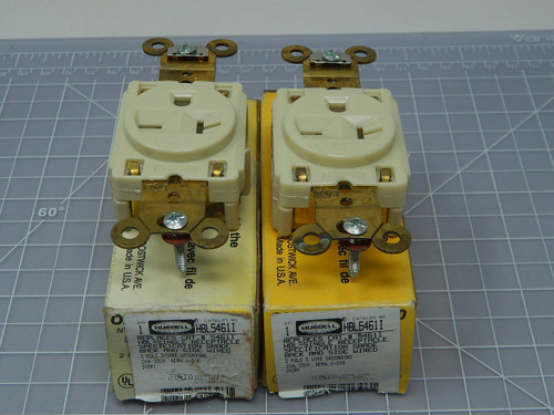 Lot of 2 Hubbell HBL5461I  2 Pole 3 Wire Single Receptacle For Sale