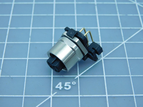 Lot of 10 Woodhead 1201090033  Micro-Change (M12) PCB Mounting Receptacle 4 Poles Female D-Coded 90 deg Angle For Sale