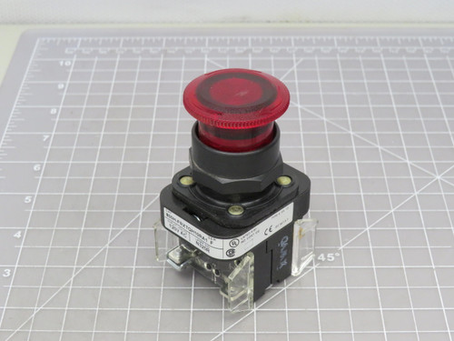 Allen-Bradley 800H-FRXTQH10RA1  Series F Red Mushroom Head Push Button 120V For Sale