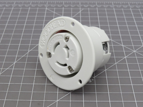 Woodhead 1301490036 2708MB Safeway Flanged Receptacle 3 Position/3 Wire Non-NEMA Locking 125V/250V For Sale