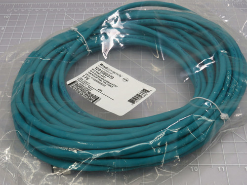 Brad Connectivity 1201080379 E11A06007M150 M12 Enet Assembly 4P D-Coded Male/Male ST/ST  15M 24/2P Teal TPE Cable For Sale