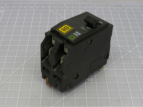 Lot of 2 Square D NE-8886 Type QO Circuit Breaker 2 Pole 20 Amp 10 kA For Sale