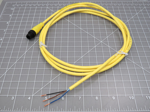 Woodhead 1200651114 803006K05M020 Micro-Change (M12) Single-Ended Cordset 3 Poles Male to Pigtail 22 AWG TPE Cable For Sale