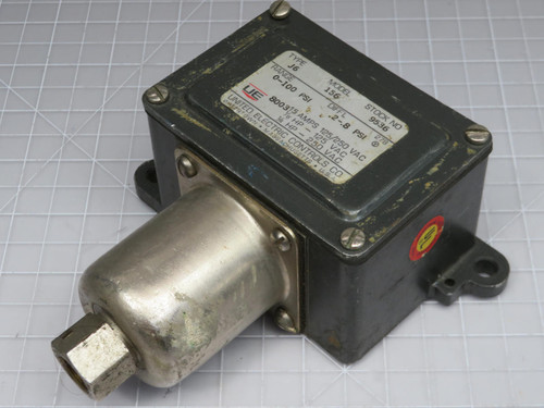 United Electric 156 Type J6 Switch 0-100 PSI 15 Amp 125/250V  For Sale