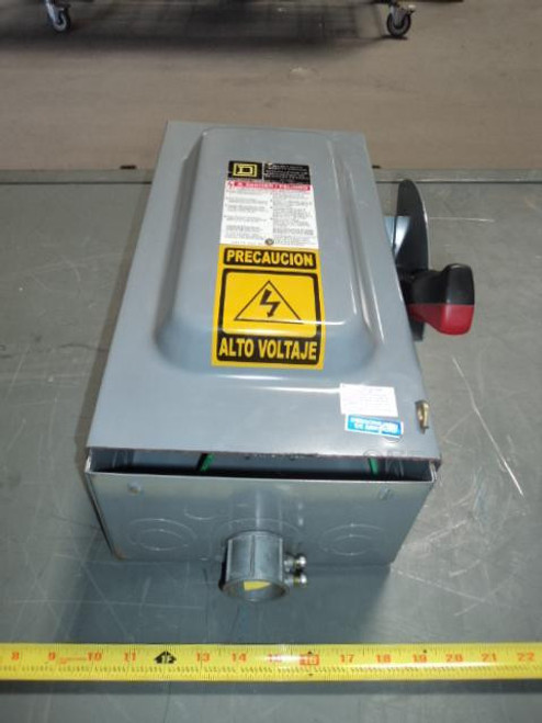 SQUARE D HU362 HEAVY DUTY SAFETY SWITCH 600V 60A 3P NEMA1 T18259