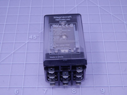Magnecraft 788XCXRC-24D    24A Relay Square Plug In 3VA 3PDT 24VAC For Sale
