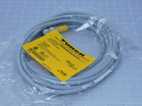 Turck RK 4T-3.4-WS 4T/S90 U-29445   Straight Female Connector to Right angle Male Connector 250 V 4 A Max For Sale