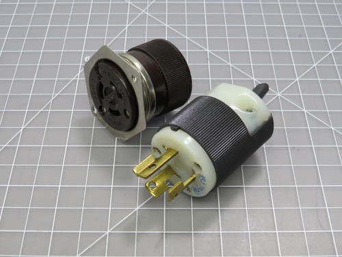 Lot of 2 HUBBELL HBL4570C  Twist-Lock 250 V 15 A Plug & Socket For Sale