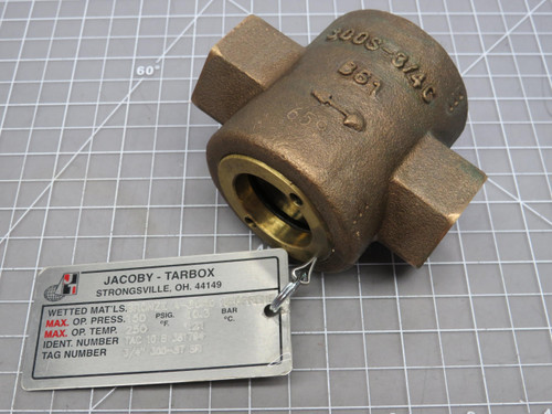 Jacoby Tarbox 300-ST TAC-10-B Bronze Sight flow indicator w/tfe rotor For Sale
