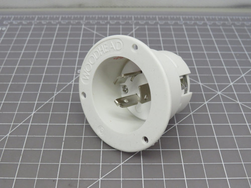 Woodhead 1301490024 2608MB Safeway Flanged Inlet 3 Position/3 Wire Non-NEMA Locking 125V/250V For Sale