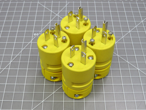 Lot of 4 Woodhead 3.390.37  20 250V Watertite Yellow Connector For Sale
