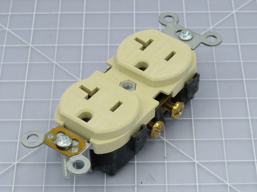 Lot of 10 Leviton CR20V  Self-Grounding Duplex Receptacle Side Wired Ivory 20 Amp 125 V  For Sale
