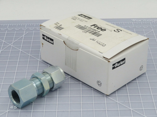Lot of 5 Parker 8-6 GH2BZ-S JM 10253 FEMALE BULKHEAD CONNECTOR 3/8IN STEEL NPT PIPE  For Sale