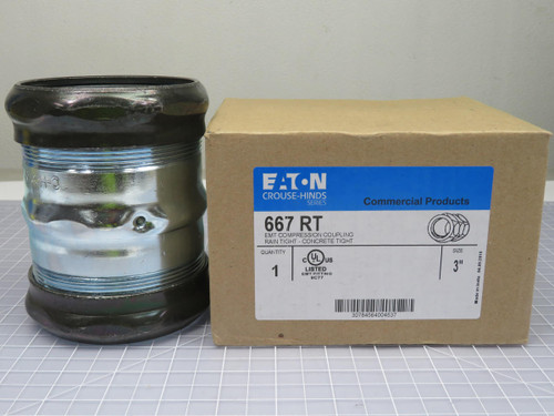 EATON 667 RT EMT COMPRESSION COUPLING RAINTIGHT CONCRETE TIGHT SIZE 3 IN T192226