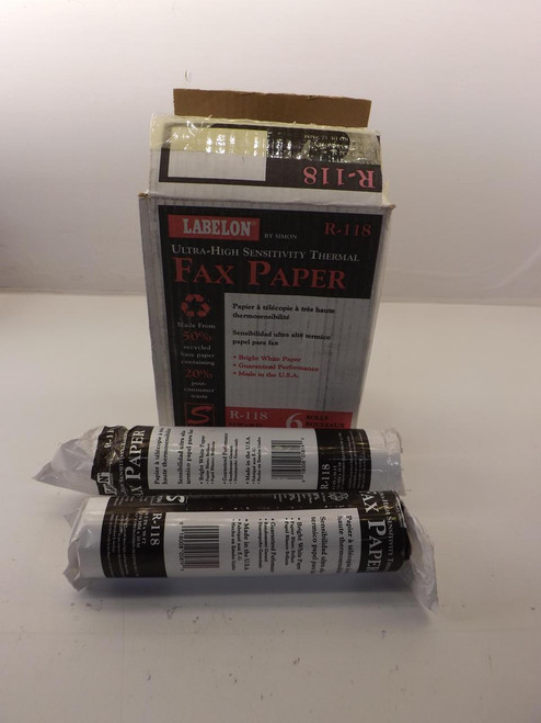 LOT OF 2 SIMON R-118 ULTRA-HIGH SENSITIVITY THERMAL FAX PAPER T41645 LOT OF 2 SIMON R-118 ULTRA-HIGH SENSITIVITY THERMAL FAX PAPER T41645