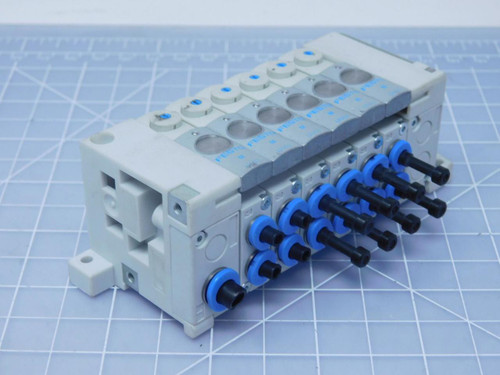Lot of 6 Festo CPVSC1-M1H-M-P M U602 Pneumatic Valves on Manifold T118418 For Sale