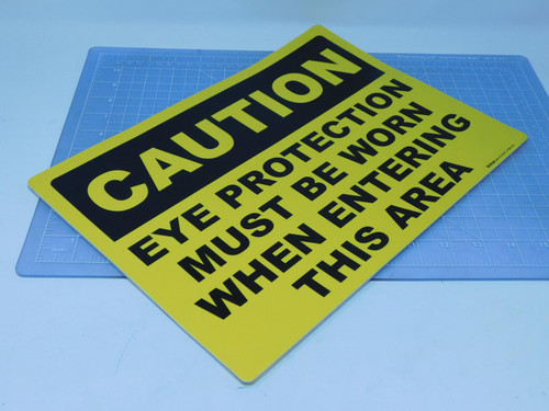 Lot of 7 Brimar I1983-AK  Caution Eye Protection Must Be Worn When Entering This Area Signs For Sale