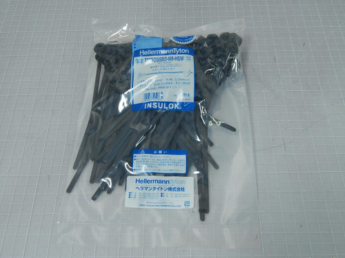 Lot of 100 HellermannTyton T50SOSSBD-M8-HSW  Cable Ties Fixing Tie 175x5.7 mm for weld studs For Sale