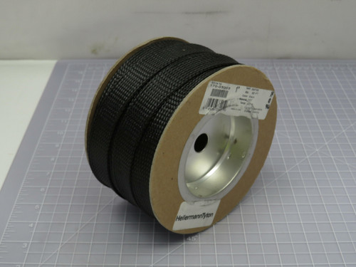 Lot of 65 HellermannTyton 170-03003  Braided Sleeving, Expandable, 1" Dia, PET, Black, 65 ft/reel  For Sale