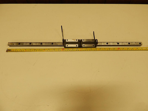 LOT OF 2 THK HSR20HR BEARINGS W/ 29" IN RAILS T65254