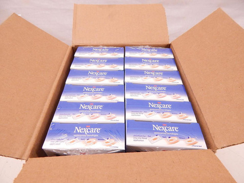 CASE OF 24 BOXES OF  3M NEXCARE 581-08 WATERPROOF BANDAGES FOR KNEE AND ELBOW