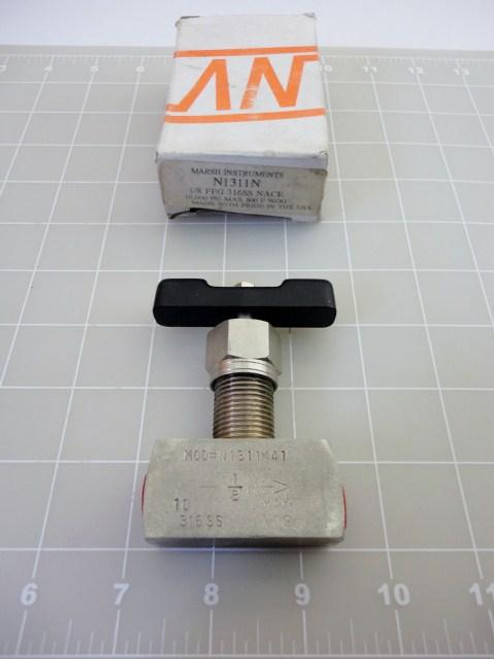 MARSH N1311N41 HARD SEAT NEEDLE VALVE 1/8FFG 316-SS 10000PSI T15252