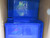 LOT OF 4 ULINE S-12421 PLASTIC STACKABLE BINS BLUE 18" X 11" X 10" T198790
