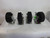 LOT OF 4 1000825IXX 7.5X2.5" ROTARING AXEL RUBBER CASTERS W/ 7X5" BASE & BRAKE T44618