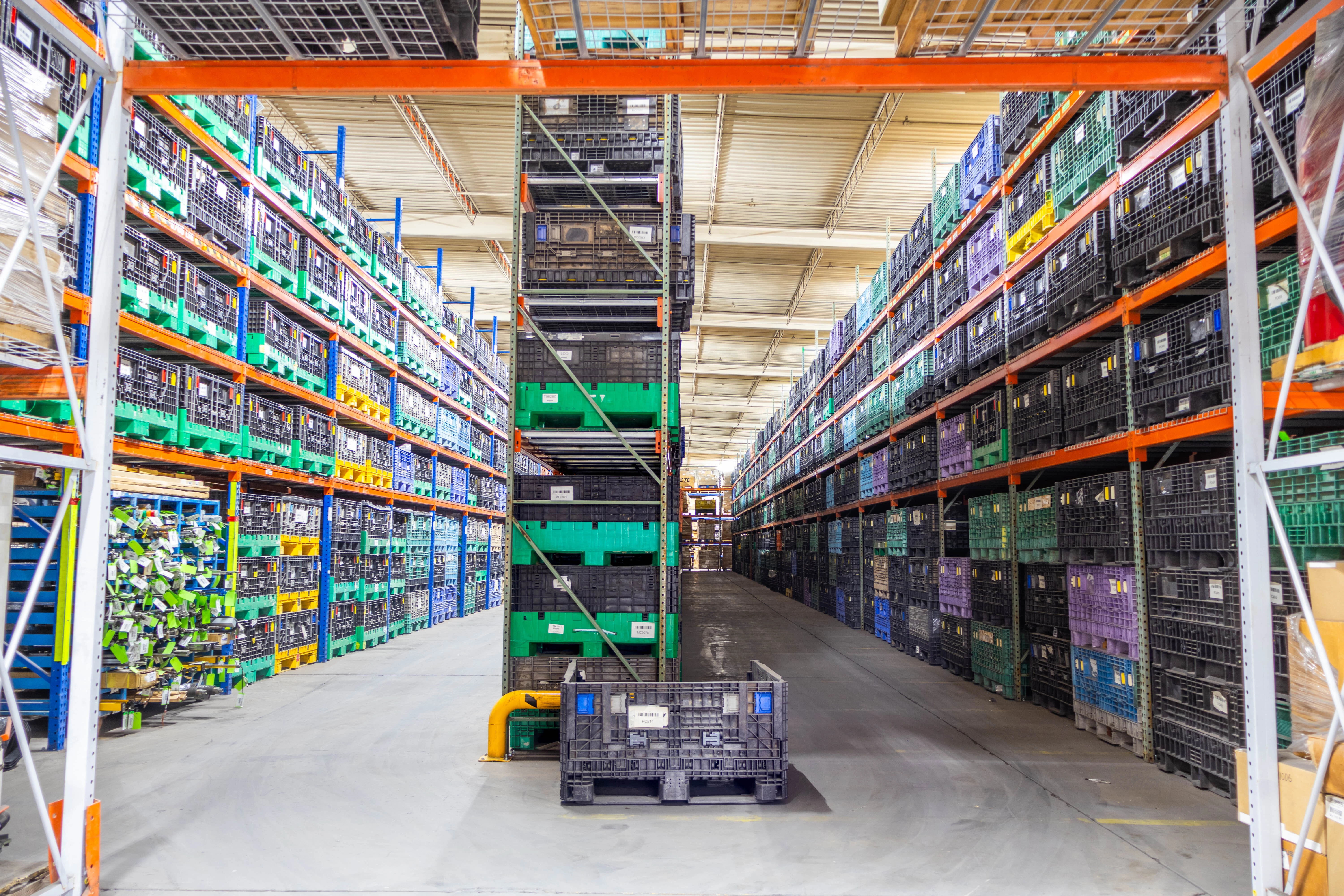 Pallet racking inside the OCO Industrial warehouse in El Paso, Texas