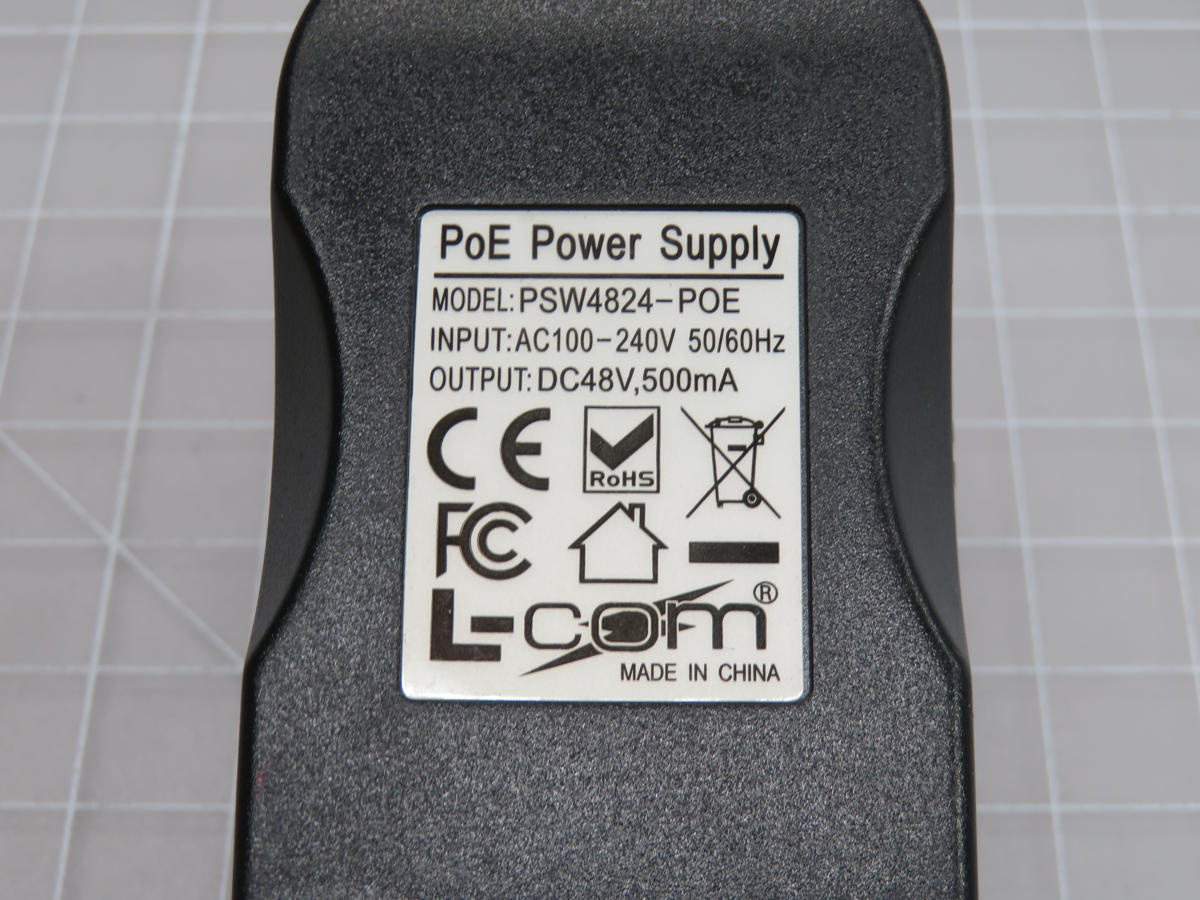 PoE Injector/Midspan w/ Integral Power Supply, 48VDC @ 24 Watt