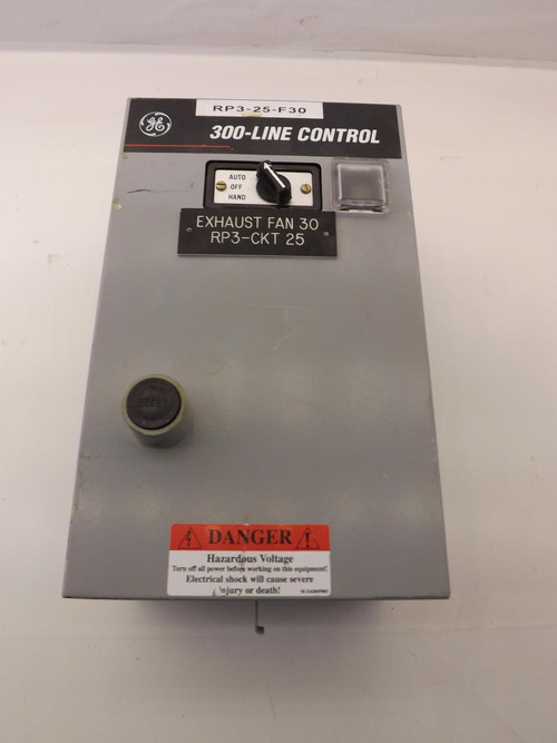 Control Panel Rp3 Used GE GENERAL ELECTRIC RP3-25-F30 300 LINE CONTROL STARTER T40596 ...